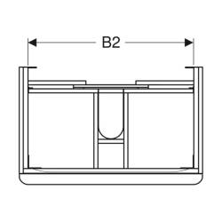 Geberit Smyle Square Çift Çekmeceli Kum Grisi Lavabo Dolabı 500.354.JL.1 - 3