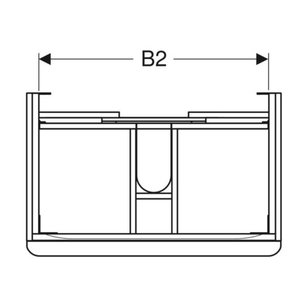 Geberit Smyle Square Çift Çekmeceli Kum Grisi Lavabo Dolabı 500.354.JL.1 - 3