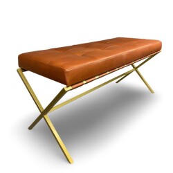 Sohomanje Gold Metal Deri Bench - Soho439 - 1