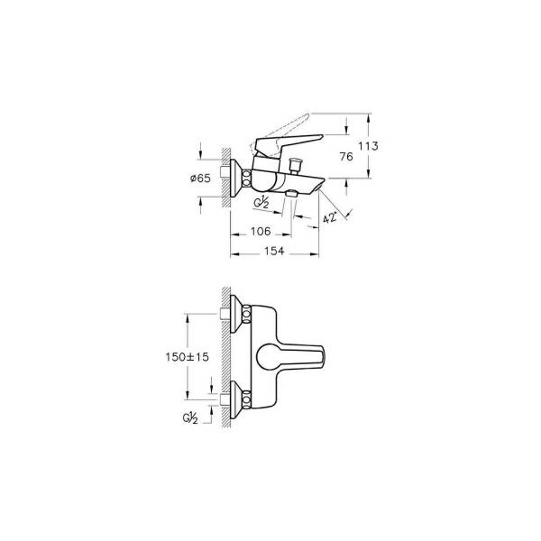 Vitra Artema Solid S Banyo Bataryası Krom A42444 - 5