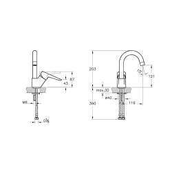 Vitra Artema Solid S Lavabo Bataryası Döner Borulu Krom A42442 - 2