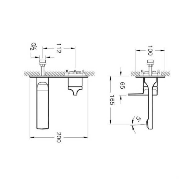 Vitra Artema Suit L Ankastre Lavabo Bataryası Altın A4248623 - 2