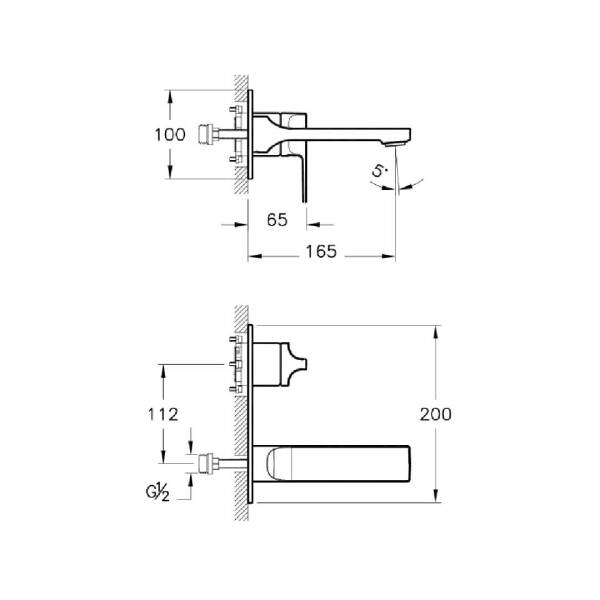 Vitra Artema Suit L Ankastre Lavabo Bataryası Krom A42486 - 2