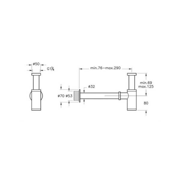 Vitra Lavabo Sifonu T tipi A4512336 - 2