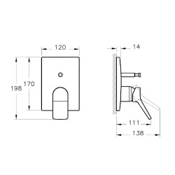 Vitra Memorıa Ankastre Banyo Bataryası Krom A42284 - 2