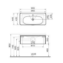 Vitra Nest Trendy Lavabo Dolabı 100 cm Hareli Doğal Ahşap 56141 - 2