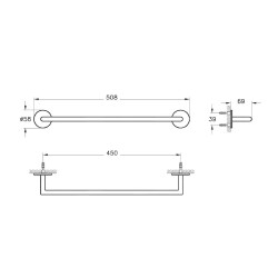 Vitra Origin Havluluk 45 cm Mat Siyah A4488636 - 2