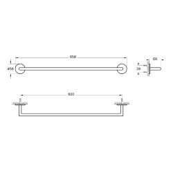 Vitra Origin Havluluk 60 cm Krom A44897 - 2