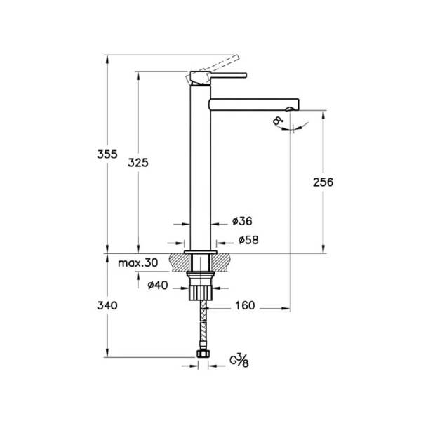 Vitra Origin Yüksek Lavabo Bataryası A4255826 - 2