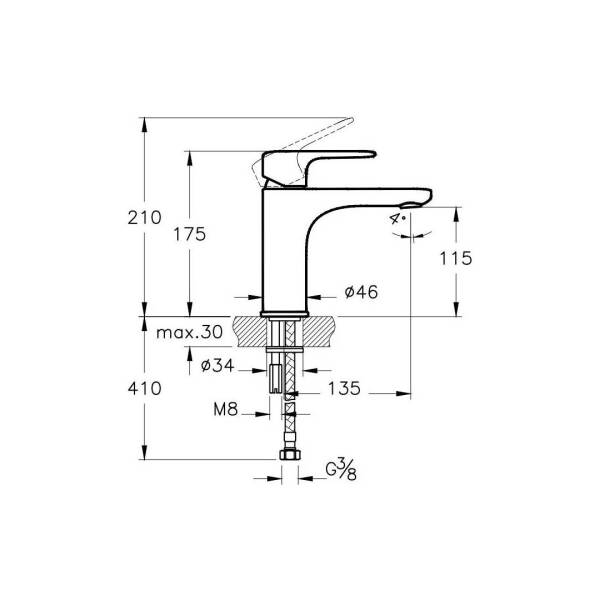 Vitra Root Round Yüksek Lavabo Bataryası Altın A4270623 - 2
