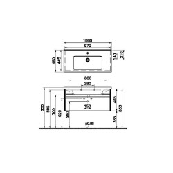 Vitra S50+ Lavabo Dolabı 100 cm Parlak Beyaz 54742 - 2