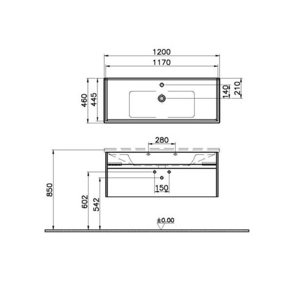 Vitra S50+ Lavabo Dolabı 120 cm Parlak Beyaz 54746 - 2