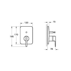 Vitra Suit U Ankastre Banyo Bataryası Krom A42286 - 2