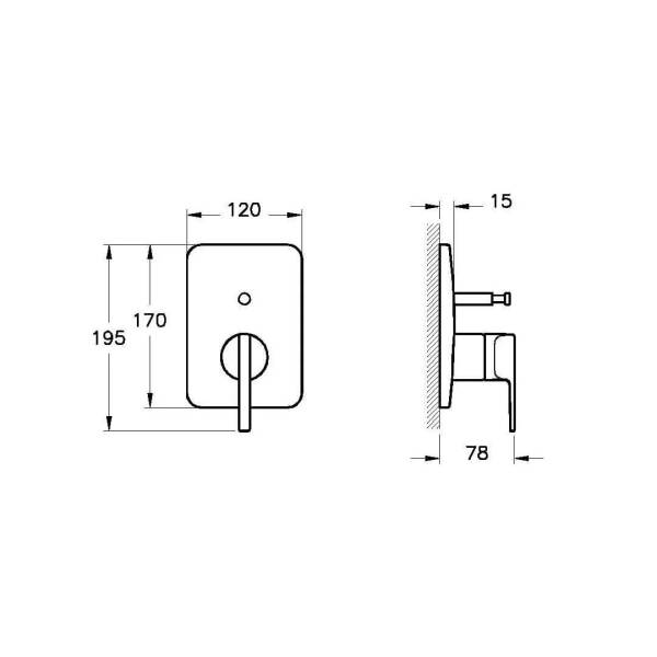 Vitra Suit U Ankastre Banyo Bataryası Krom A42286 - 2