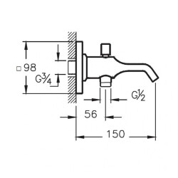 Suit U Çıkış Ucu Krom A42490 - 2