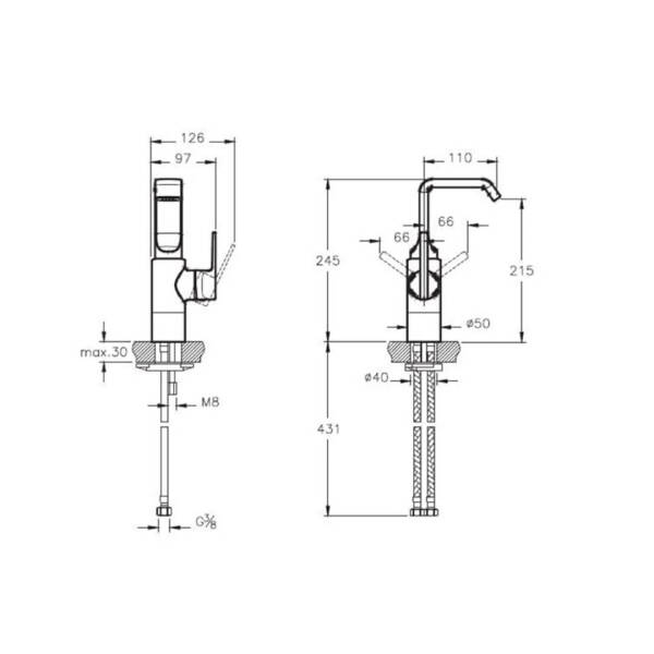 Vitra Suit U Yüksek Lavabo Bataryası A4246923 - 2