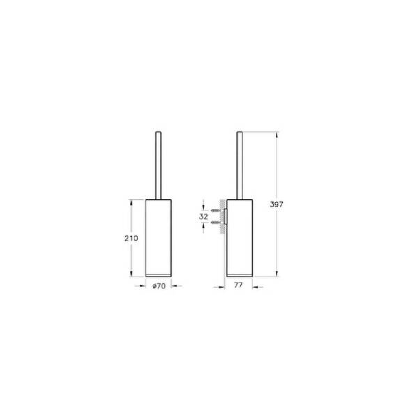 Vitra Origin Tuvalet Fırçalığı Fırçalı Nikel A4489434 - 2