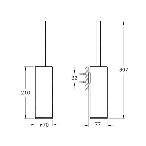 Vitra Origin Tuvalet Fırçalığı Mat Siyah A4489436 - 2