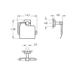 Vitra Q-Line Tuvalet Kağıtlığı Krom A44996 - 2