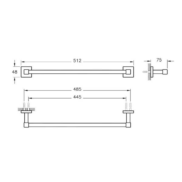 Vitra Q-Line Uzun Havluluk Krom A44995 - 2