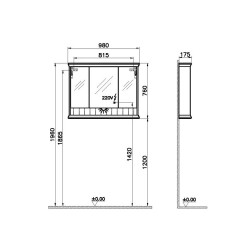 Vitra Valarte Dolaplı Ayna 100 cm Mat Beyaz 62234 - 2