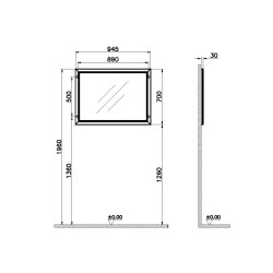 Vitra Valarte Düz Ayna 100 cm Mat Beyaz 62219 - 2