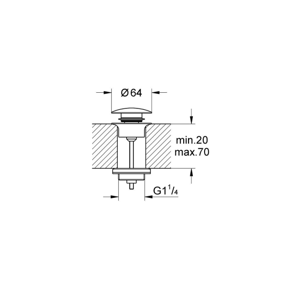 Grohe Lavabo Sifon Bas Aç Tapa Takımı 65807000 - 3